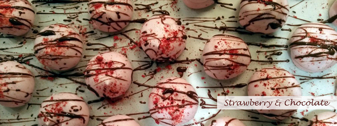 Strawberry & Chocolate Meringues